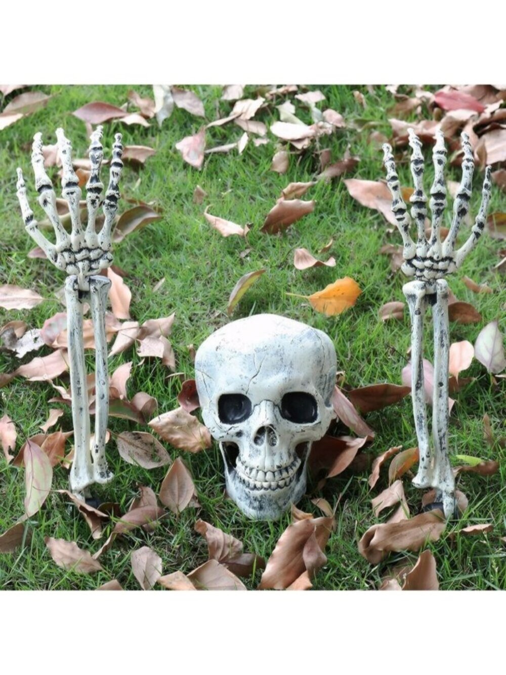 Skeleton Stakes Halloween Decorations Lawn Zombie Hands Yard Graveyard Scene